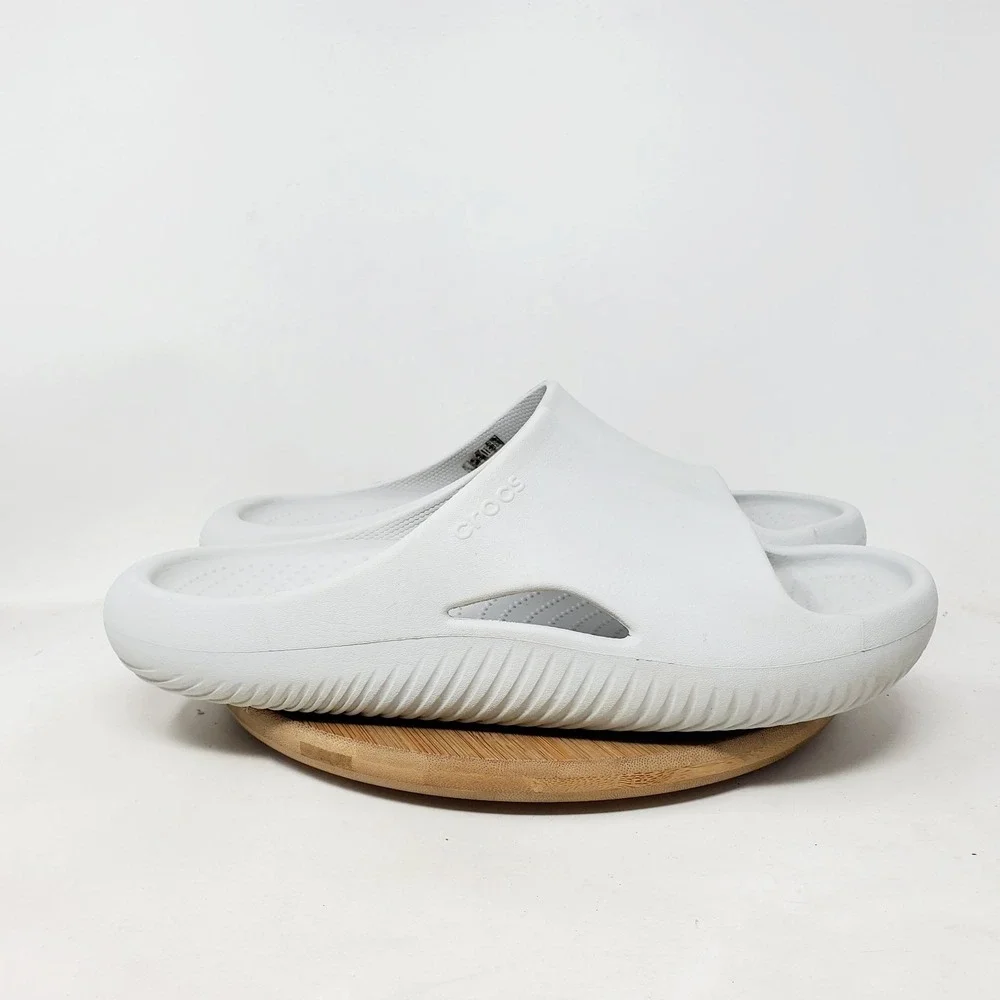 Crocs Mellow Recovery Slide Sandal Mens 10 Grey Slip On Comfort Pool Beach Shoes